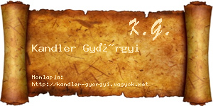 Kandler Györgyi névjegykártya