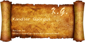 Kandler Györgyi névjegykártya